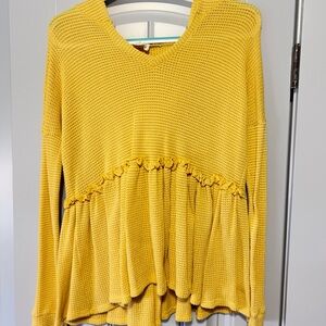 Yellow Long Sleeve Women's Top